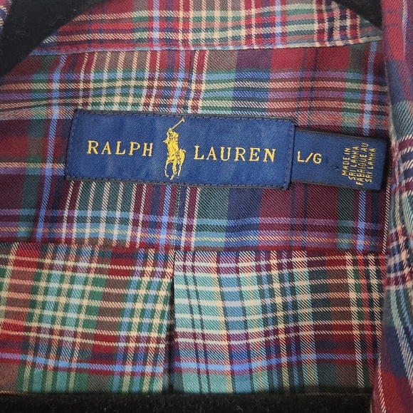 Ralph Lauren Blue Plaid Long Sleeve Button Down Shirt Mens Large Pony Classic - Picture 5 of 7